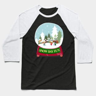 Snow Day Fun Snow Globe Baseball T-Shirt